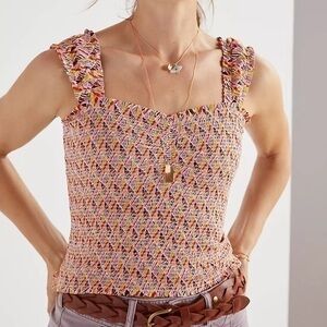 Anthropologie Maeve Smocked Tank